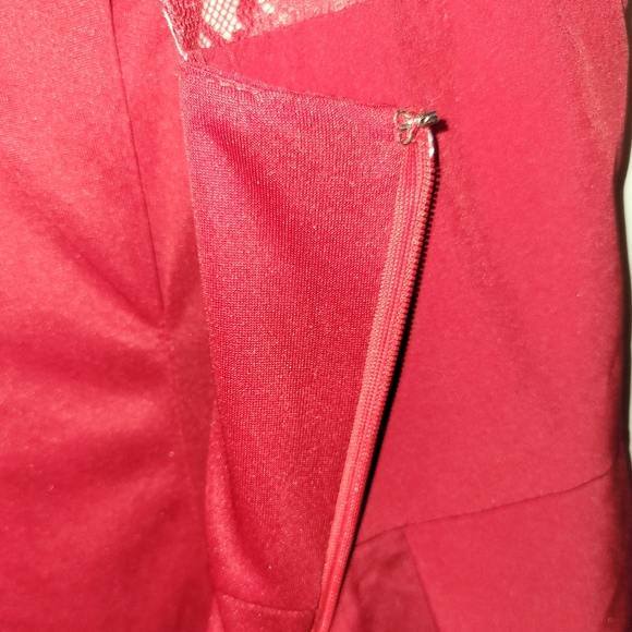 Chelsea & Violet Red Hi-Lo Lace Dress - Picture 7 of 10